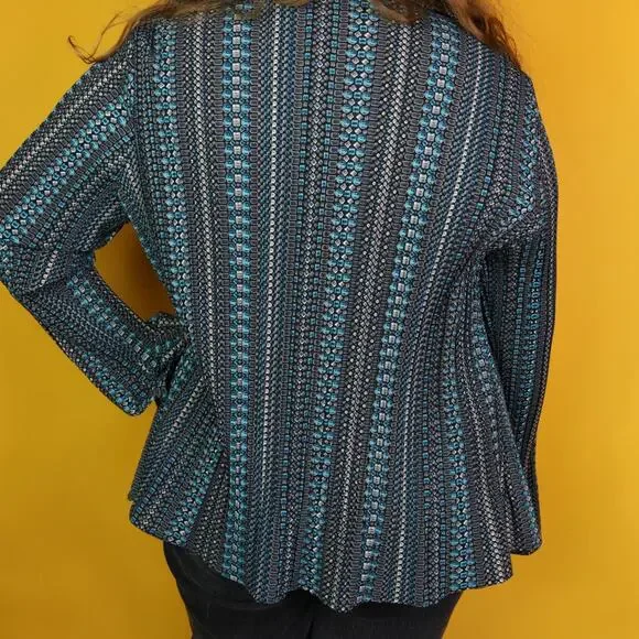 Funky Patterned Button Up Accordion Shirt, 2XL - Picture 4 of 4